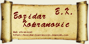 Božidar Kopranović vizit kartica